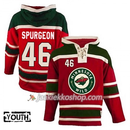 Lapsille NHL Minnesota Wild Spurgeon 46 Punainen Sawyer Hooded Sweatshirt